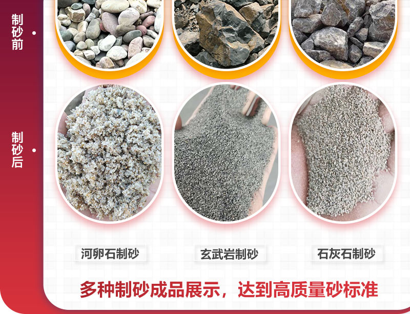 不同種類機(jī)制砂成品